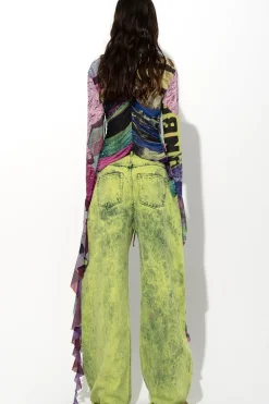 LIME DENIM BOYFRIEND TROUSERS