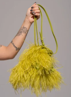 LIME FEATHER BAG