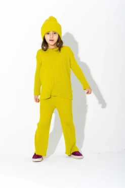 LIME MERINO KNIT TROUSERS