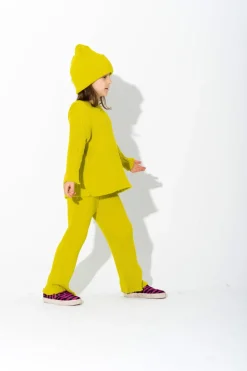 LIME MERINO KNIT TROUSERS