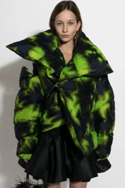 LIME TIE DYE M'A PUFFER JACKET