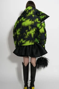 LIME TIE DYE M'A PUFFER JACKET