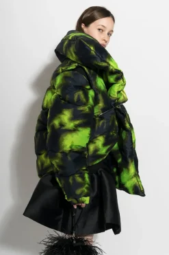 LIME TIE DYE M'A PUFFER JACKET