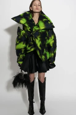 LIME TIE DYE M'A PUFFER JACKET