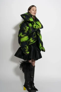 LIME TIE DYE M'A PUFFER JACKET