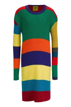 MERINO STRIPED LONG DRESS