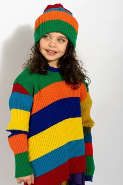 MULTI STRIPES MERINO KNIT BEANIE