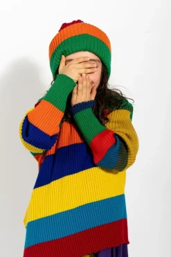 MULTI STRIPES MERINO KNIT BEANIE