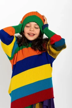 MULTI STRIPES MERINO KNIT BEANIE