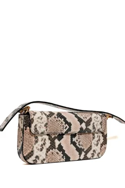 NATURAL SNAKE PRINT CLUTCH BAG