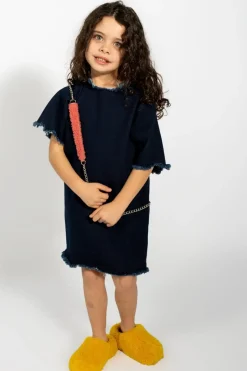 NAVY DENIM OVERSIZED T-SHIRT DRESS