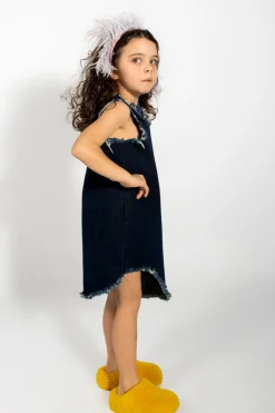 NAVY DENIM SLEEVELESS DRESS