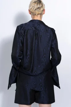 NAVY EMBROIDERED PYJAMA SHIRT