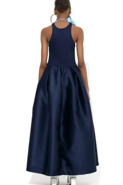 NAVY FULL SKIRT TANK TOP DRESS