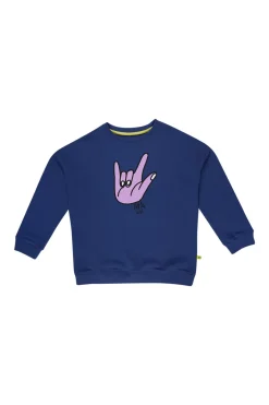NAVY HAND PRINT SWEATSHIRT