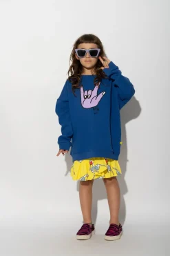 NAVY HAND PRINT SWEATSHIRT