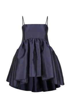 NAVY STRAPPY PUFF TOP