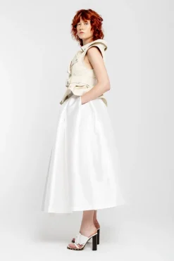 OFF-WHITE CINCHED OPEN NECK LEATHER BIKER VEST