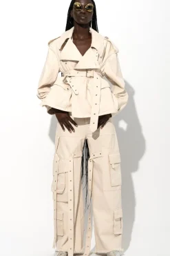 OFF-WHITE CROPPED TRENCH COAT
