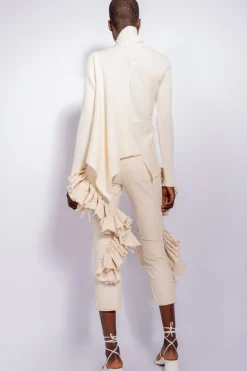 OFF-WHITE DRAPED JUMPER IN MERINO KNIT