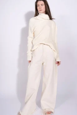 OFF-WHITE DRAPED TURTLENECK JUMPER
