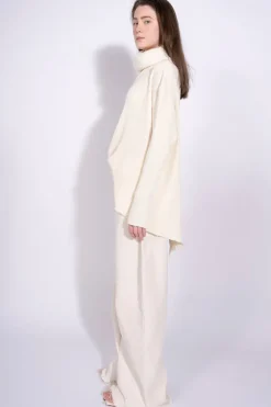 OFF-WHITE DRAPED TURTLENECK JUMPER