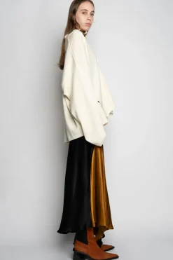 OFF-WHITE MERINO DECONSTRUCTED CARDIGAN