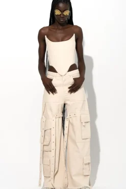 OFF-WHITE MULTI POCKET CARGO TROUSERS