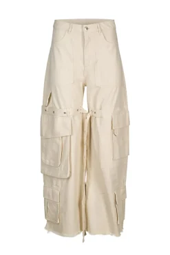 OFF-WHITE MULTI POCKET CARGO TROUSERS