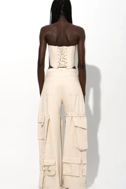 OFF-WHITE MULTI POCKET CARGO TROUSERS