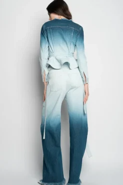 OMBRE DENIM BLUE BOYFRIEND JEANS WITH BELTS