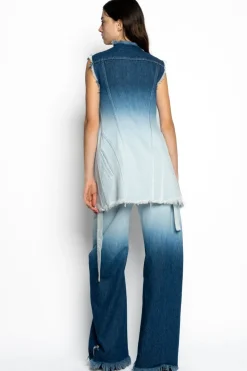 OMBRE DENIM BLUE PUSHED-BACK VEST