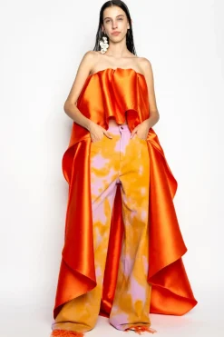 ORANGE AND PINK TIE DYE BOYFRIEND TROUSERS