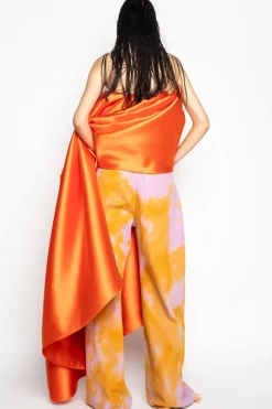 ORANGE AND PINK TIE DYE BOYFRIEND TROUSERS