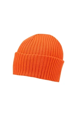 ORANGE MERINO KNIT BEANIE