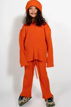ORANGE MERINO KNIT TROUSERS