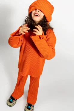 ORANGE MERINO KNIT TROUSERS