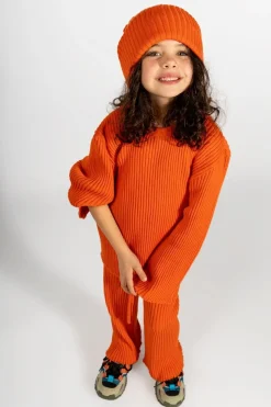 ORANGE MERINO KNIT TROUSERS