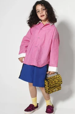 PINK AND WHITE STRIPED LOOSE SHIRT