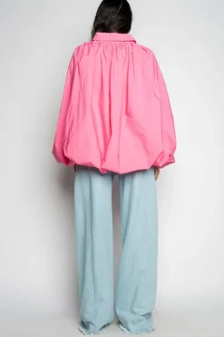 PINK BALLON SLEEVE SHIRT