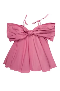 PINK BOW TAFFETA DRESS