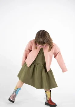 PINK COLLARLESS JACKET