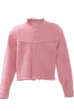 PINK COLLARLESS JACKET