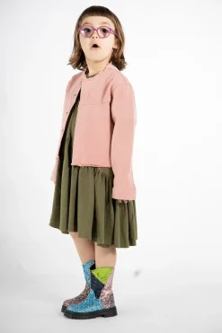 PINK COLLARLESS JACKET