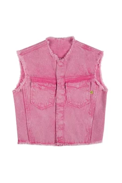 PINK COLLARLESS VEST