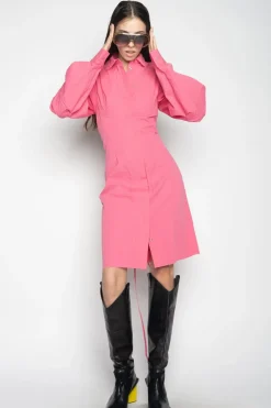 PINK CORSET FITTED DRESS