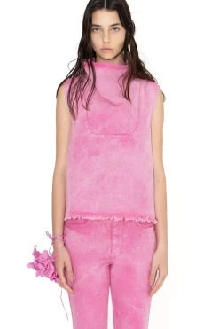 PINK COWL NECK TOP