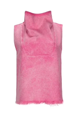 PINK COWL NECK TOP