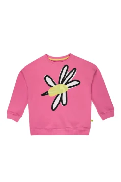 PINK DAISY PRINT SWEATSHIRT