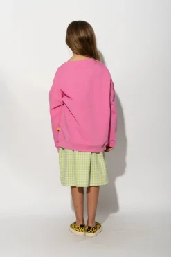 PINK DAISY PRINT SWEATSHIRT